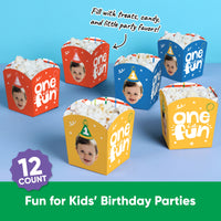 Custom Face One is Fun Treat Boxes - 12 Ct