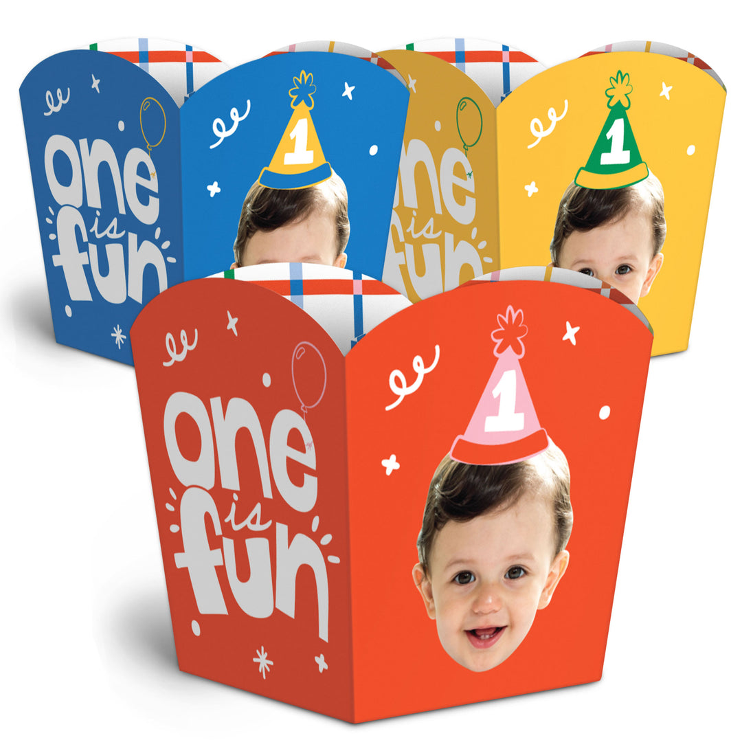 Custom Face One is Fun Treat Boxes - 12 Ct