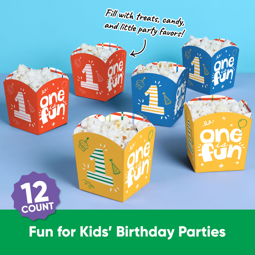 One is Fun Treat Boxes - 12 Ct