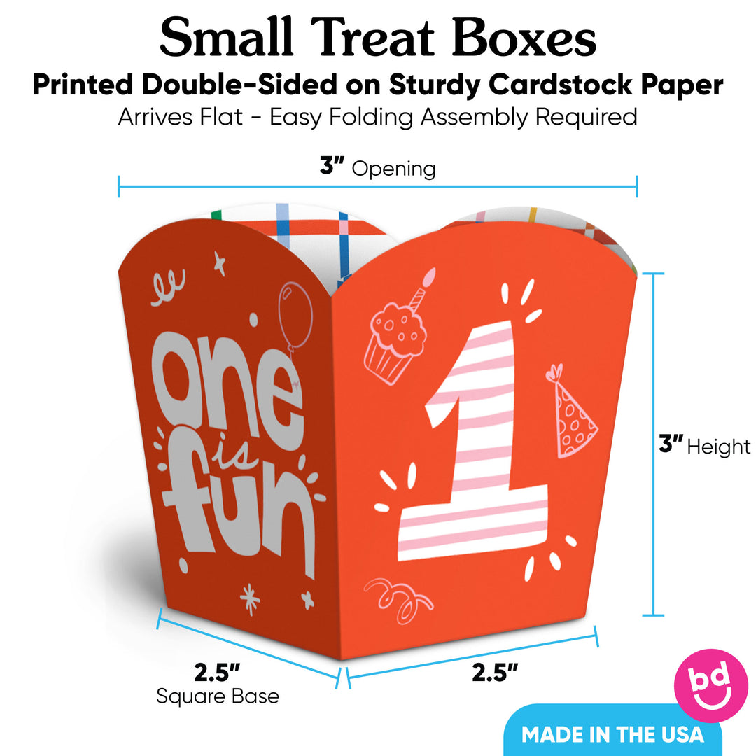 One is Fun Treat Boxes - 12 Ct