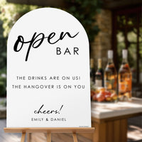 Personalized Open Bar Wedding Sign (Select Your Size)