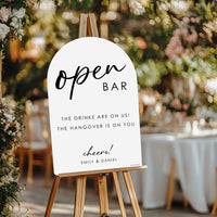Personalized Open Bar Wedding Sign (Select Your Size)