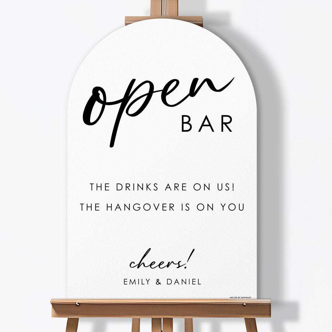 Personalized Open Bar Wedding Sign (Select Your Size)