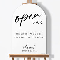 Personalized Open Bar Wedding Sign (Select Your Size)