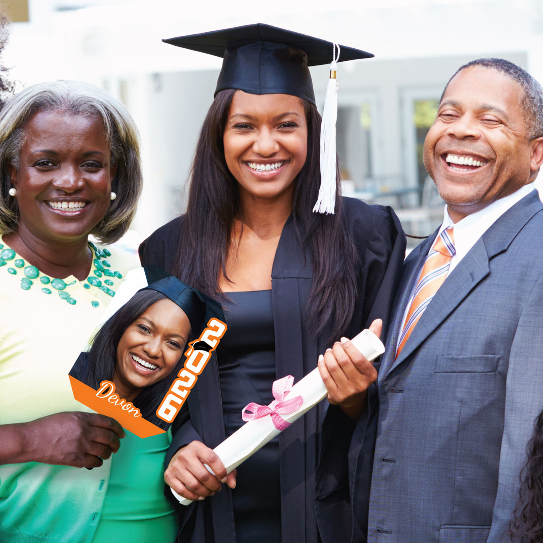 Custom Grad Orange Photo Paddle 1, 3, 6, or 12 Ct