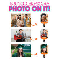Custom Grad Orange Photo Paddle 1, 3, 6, or 12 Ct