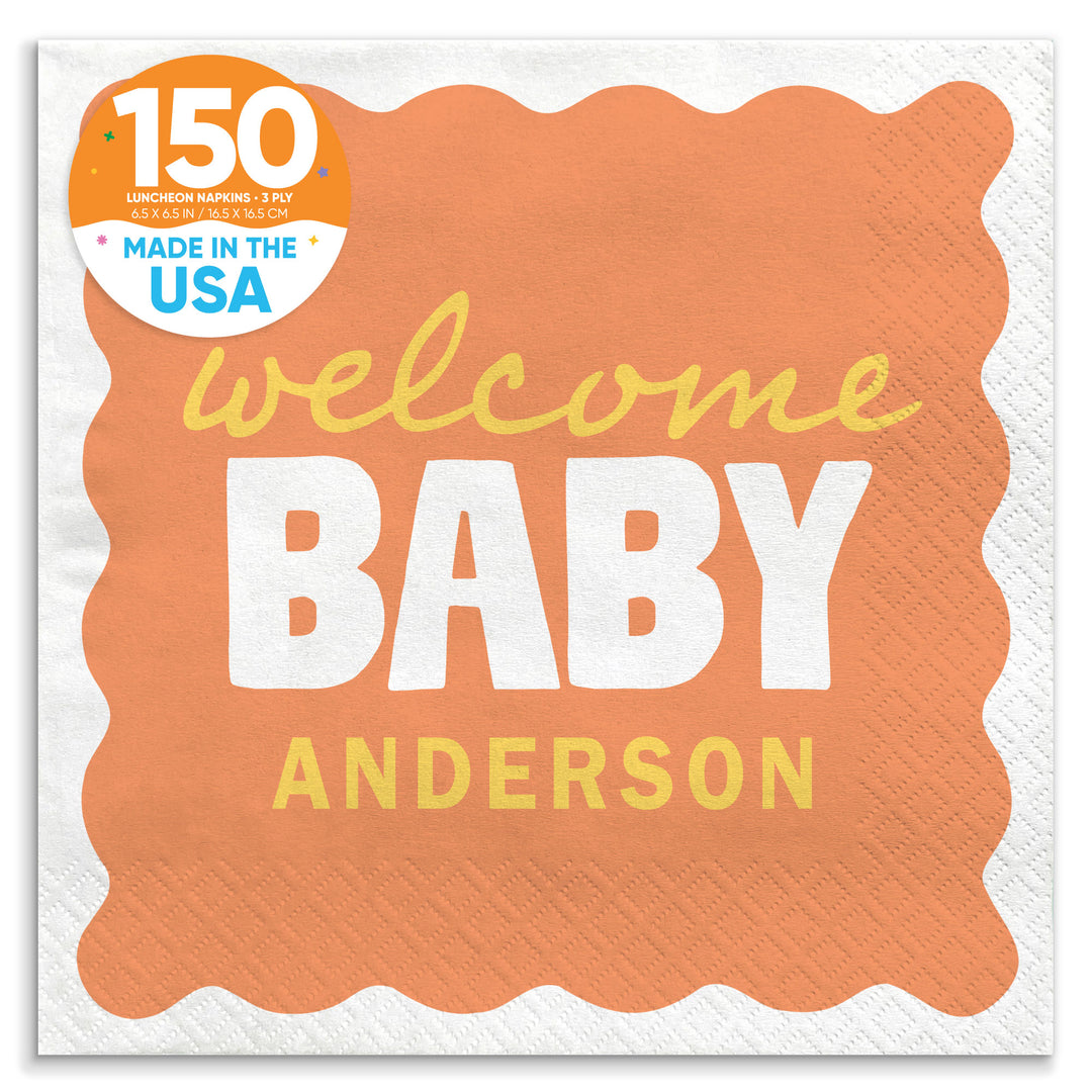 Orange and yellow baby shower luncheon napkins 150 count main image 