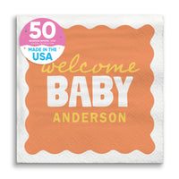 Orange and yellow baby shower beverage napkins 50 count main image 