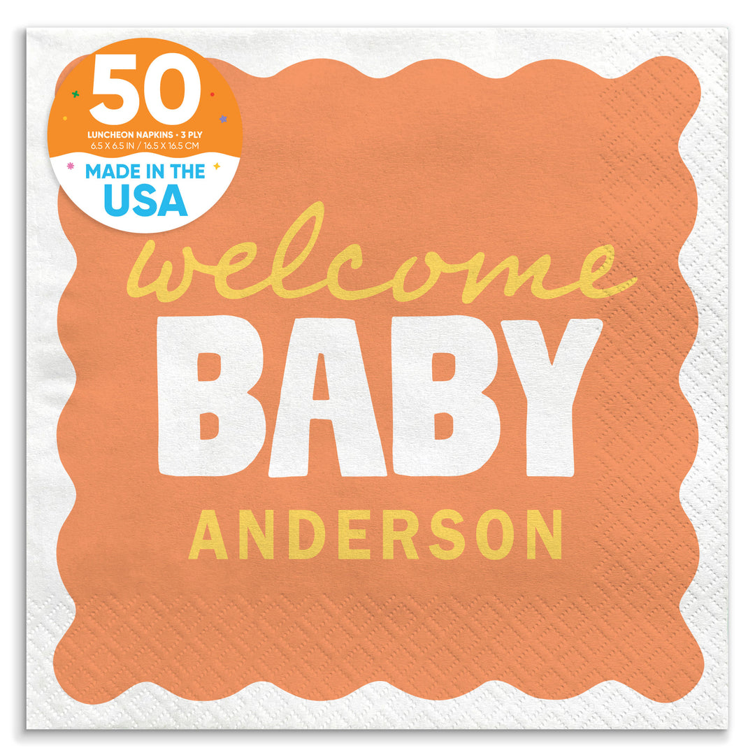 Orange and yellow baby shower luncheon napkins 50 count main image 