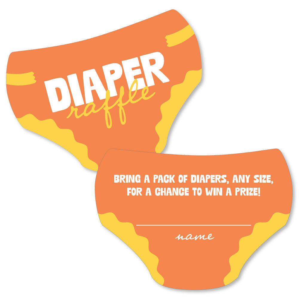 Orange and yellow diaper raffle cards main image 