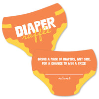 Orange and yellow diaper raffle cards main image 