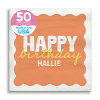 Orange and yellow birthday beverage napkins 50 count main image 