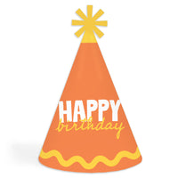 Orange and yellow cone hats main image