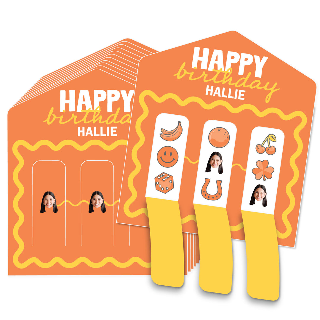Orange and yellow pull tab game cards main image