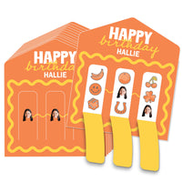 Orange and yellow pull tab game cards main image