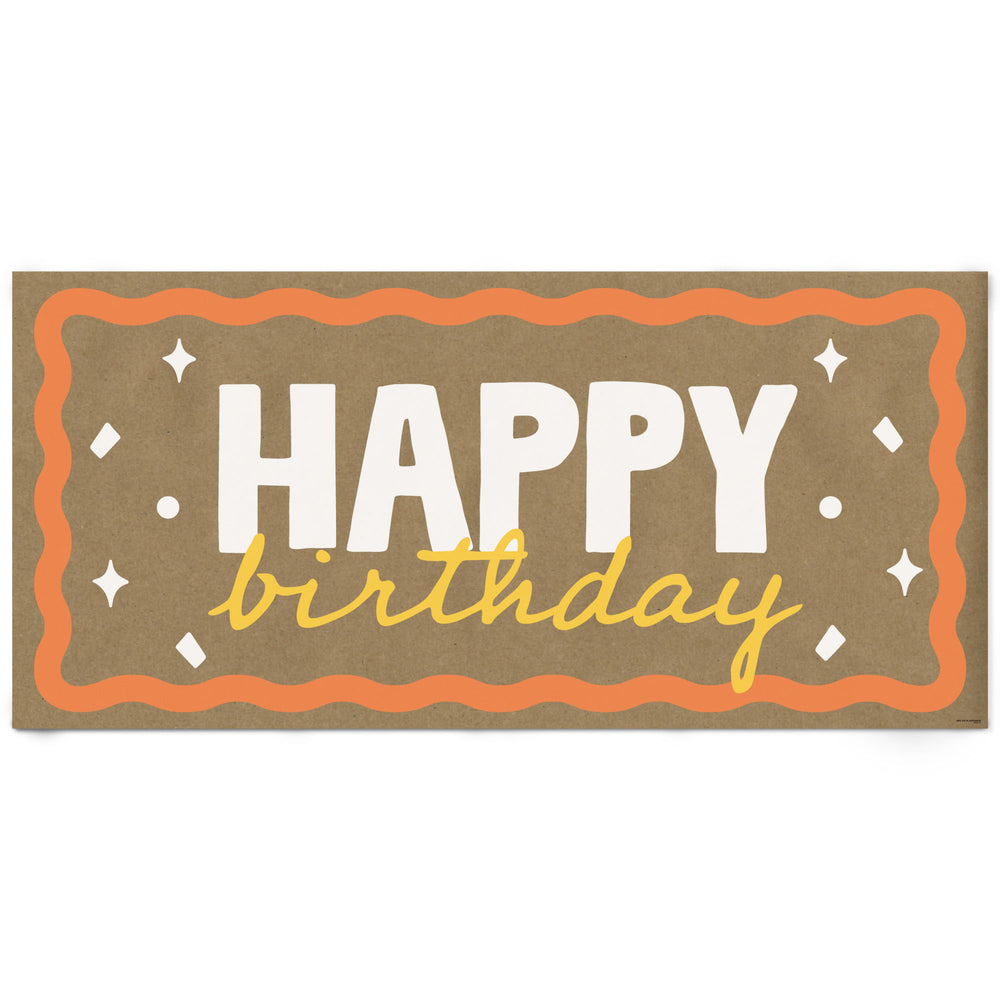 Wavy Birthday Kraft Banner
