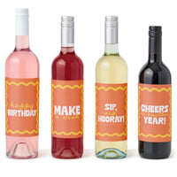 Orange and yellow wine bottle labels main image
