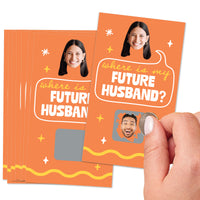 Custom Face Wavy Bridal Shower Scratch Off Card Game - 22 Ct