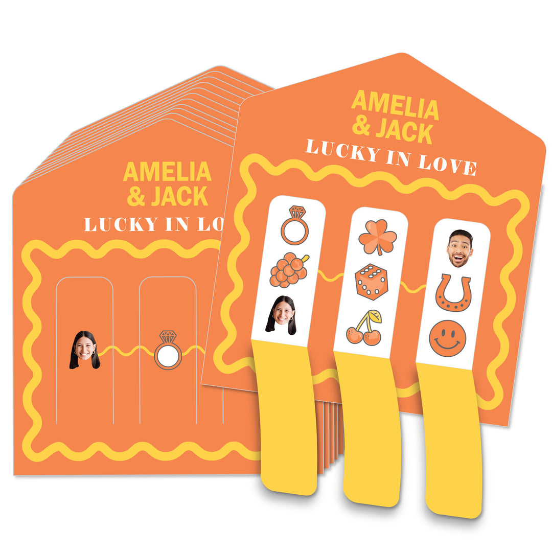 Orange and yellow bridal pull tab cards main image