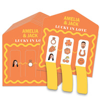Orange and yellow bridal pull tab cards main image