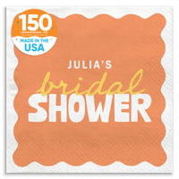 Orange and Yellow Custom bridal shower luncheon napkins 150 Count