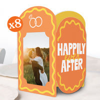Orange and yellow bridal photo centerpieces main image