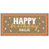 Orange and yellow custom birthday kraft banner main image