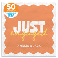 Orange and Yellow Custom engagement party luncheon napkins 150 Count