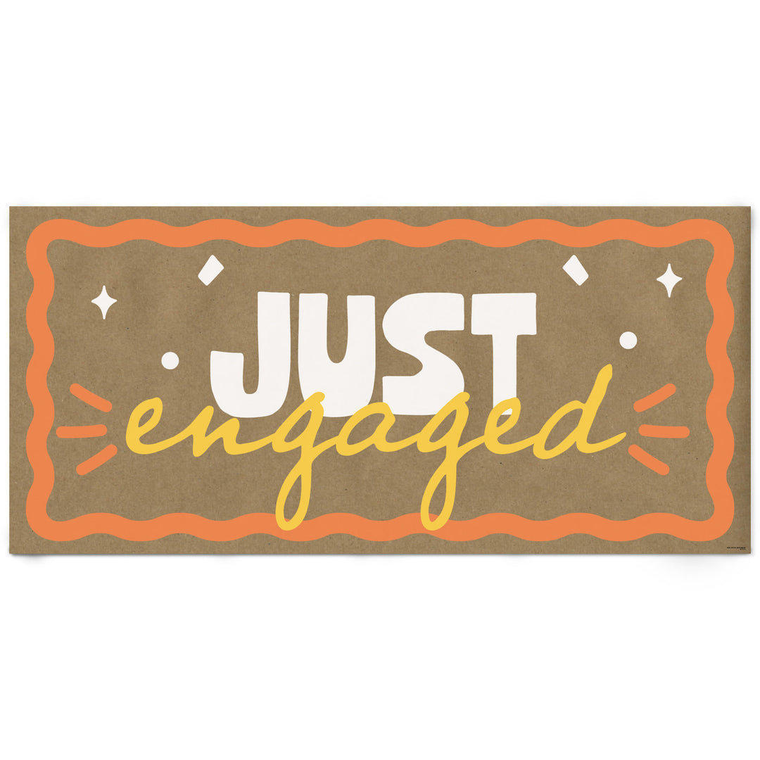 Orange and yellow just engaged banner main image 
