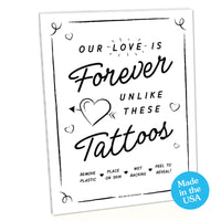 Temporary Tattoo Station Sign - Black & White