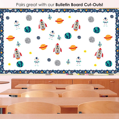 Outer Space Galaxy - Scalloped Classroom Decor - Bulletin Board Borders - 51 Feet