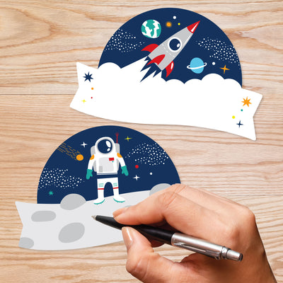 Outer Space Galaxy - DIY Blank Paper Desk or Locker Labels - Classroom Name Tags - Set of 32