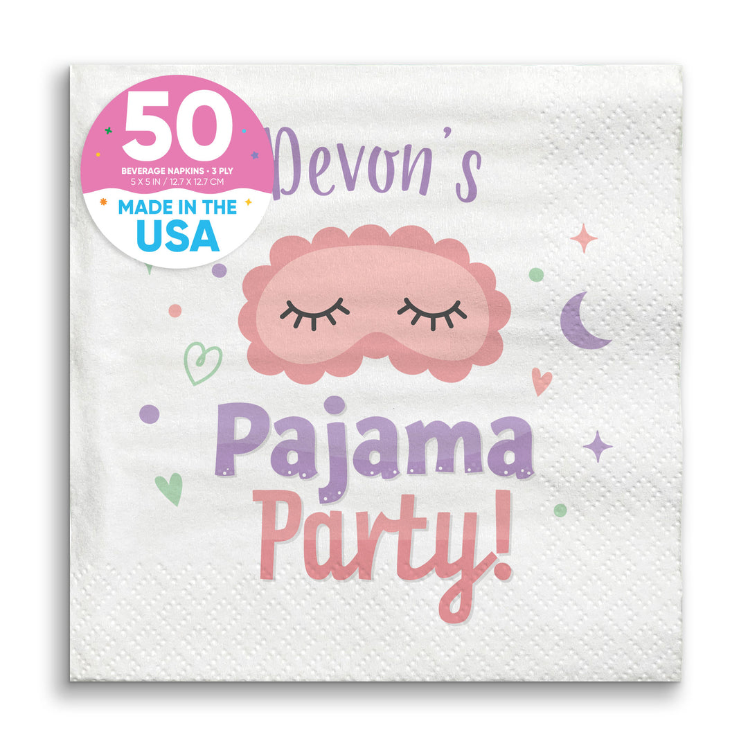 Custom Text Napkins - Pajama Party