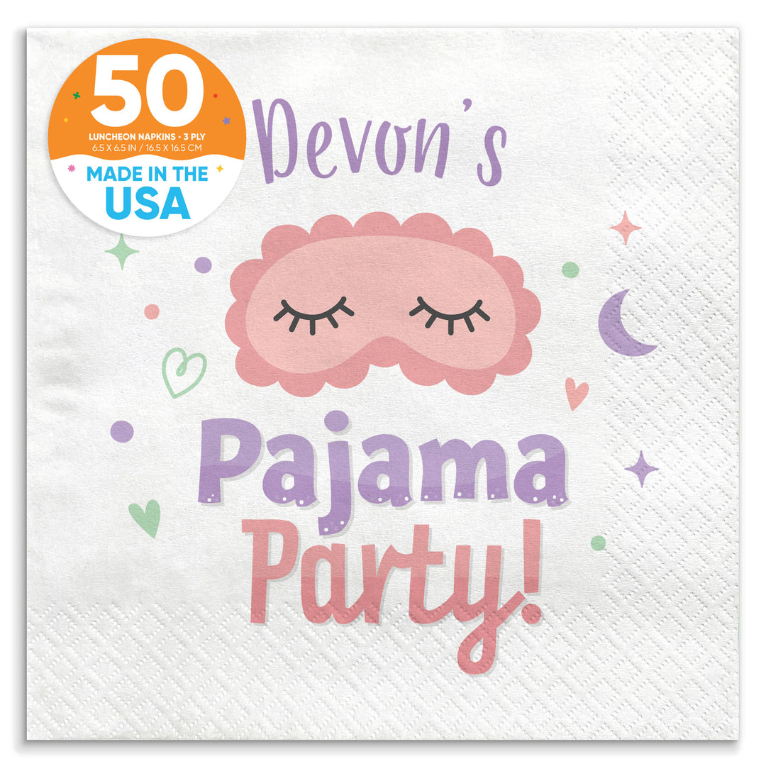 Custom Text Napkins - Pajama Party