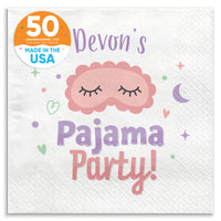 Custom Text Napkins - Pajama Party