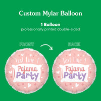 Custom Text Balloon - Pajama Party - Double Sided - 1 Ct