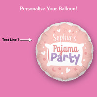 Custom Text Balloon - Pajama Party - Double Sided - 1 Ct