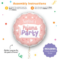 Custom Text Balloon - Pajama Party - Double Sided - 1 Ct