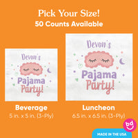 Custom Text Napkins - Pajama Party