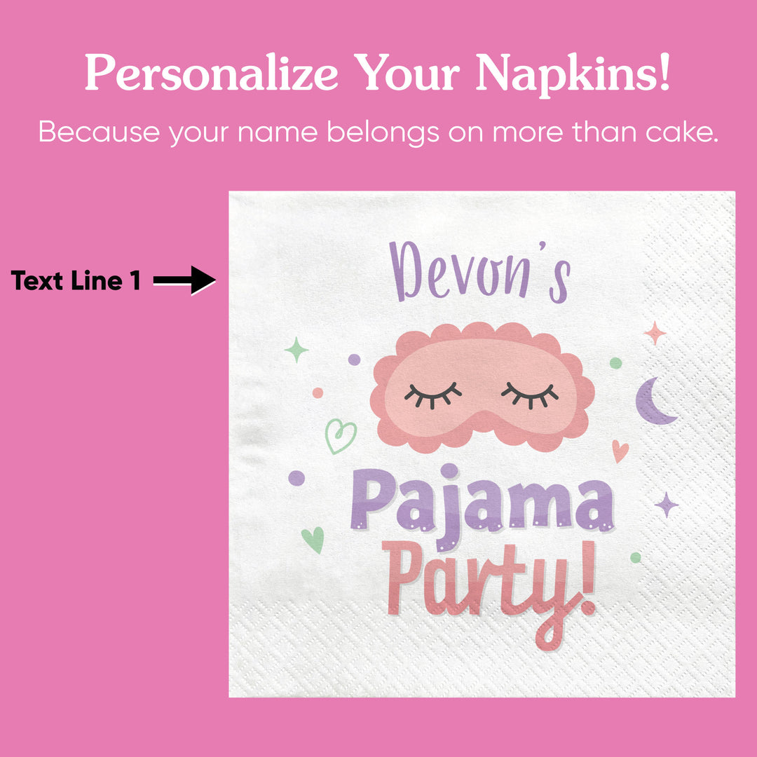 Custom Text Napkins - Pajama Party