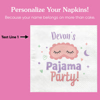Custom Text Napkins - Pajama Party