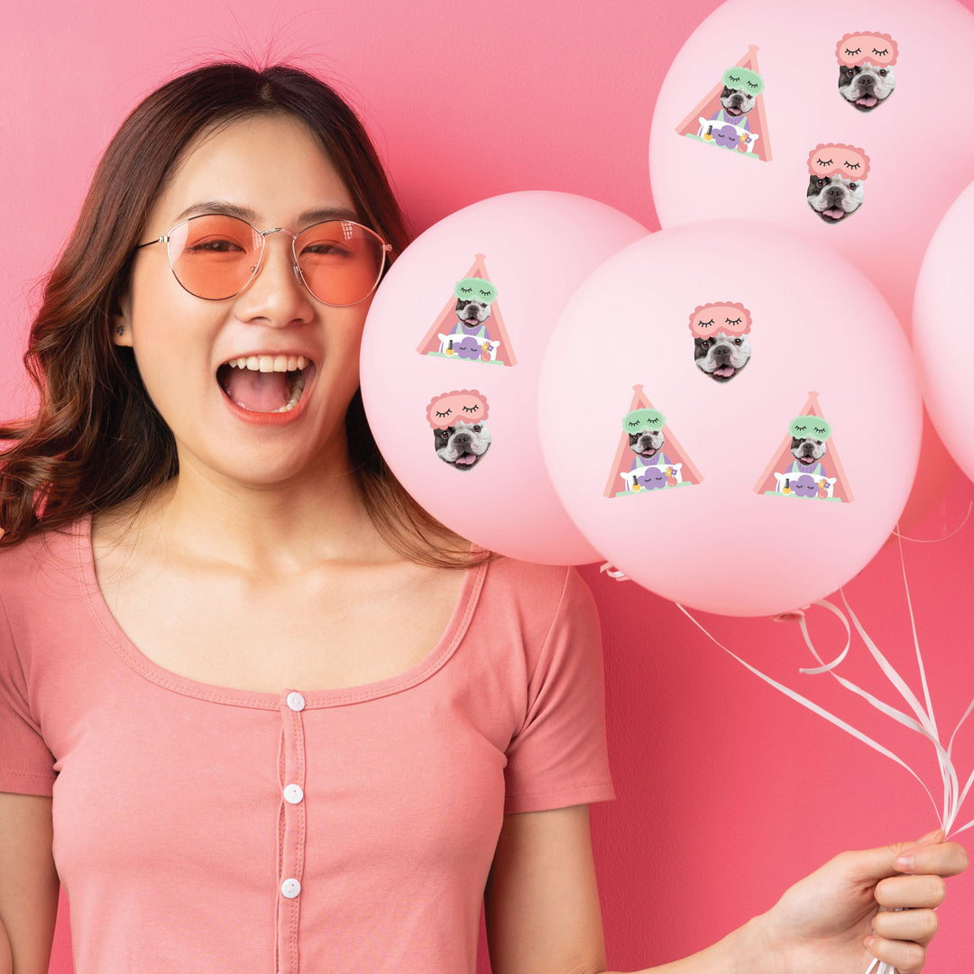Custom Photo Pajama Party Fun Face Cut-Out Stickers - Set of 24