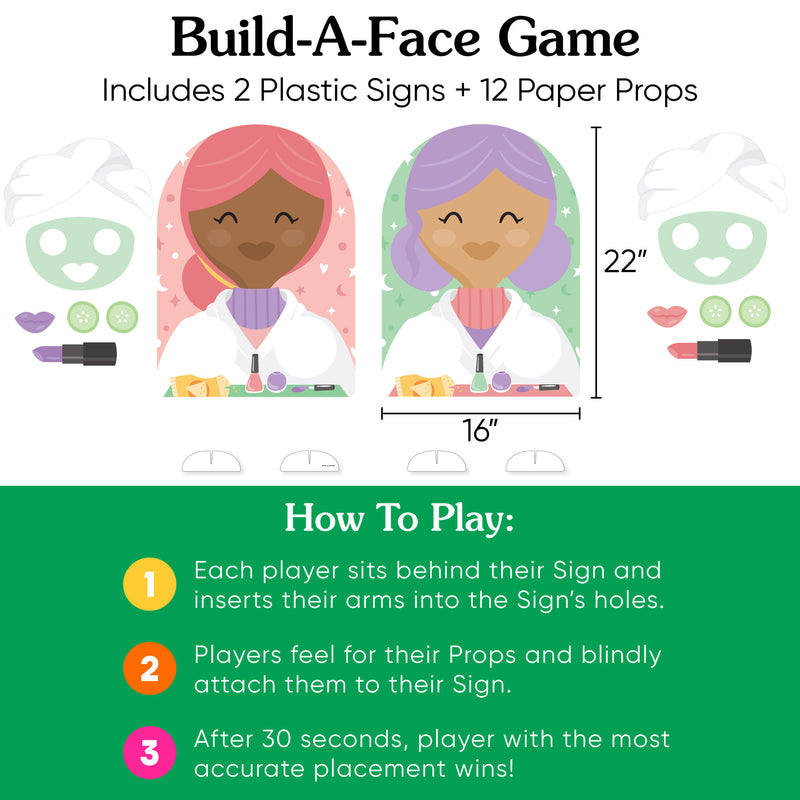 Pajama Slumber Party - Girls Sleepover Birthday Activity - 2 Player Build-A-Face Party Game