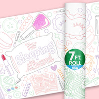 Pajama slumber party coloring table runner kids party activity
