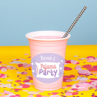 Custom Text Party Cups - Pajama Party - 16 Ct