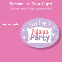 Custom Text Party Cups - Pajama Party - 16 Ct