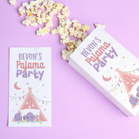 Custom Text Popcorn Bag - Pajama Party - 25 Ct