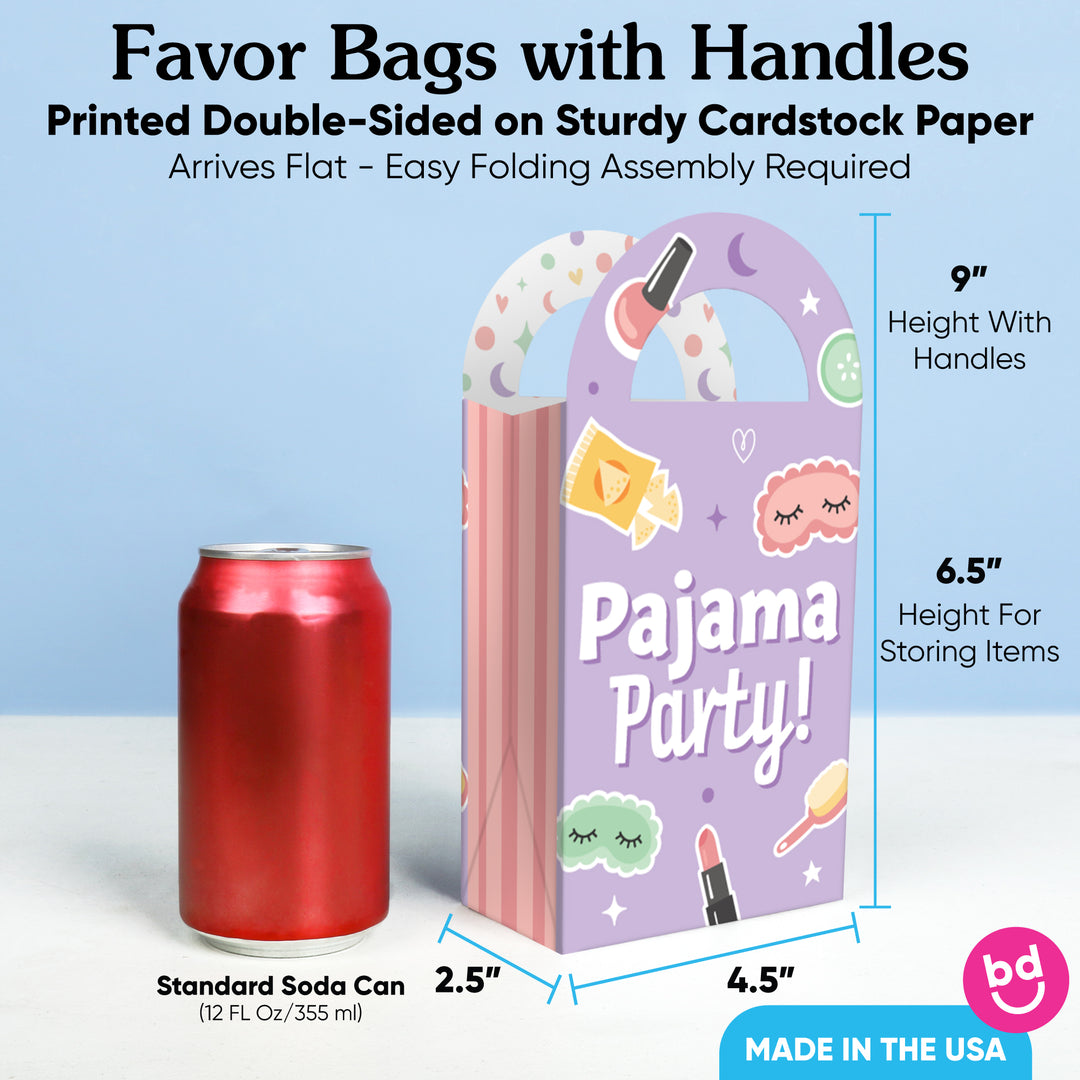 Pajama Slumber Party Paper Favor Bags - 12 Ct