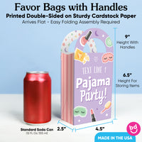 Custom Text Pajama Slumber Party Paper Favor Bags - 12 Ct