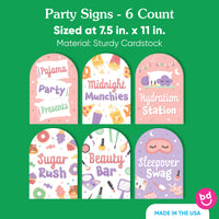 Pajama Slumber Party Signs Set - 6 Ct